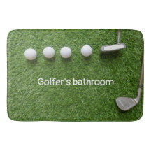 Golfbadkamer met golfballen en putter