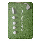 Golfbadkamer met golfballen en putter badmat (Voorkant Verticaal)