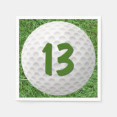 Golfbal 13e verjaardag servetten (Voorkant)