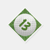 Golfbal 13e verjaardag servetten (Hoek)