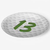 Golfbal 13e Verjaardagspapier Bord (Gekanteld)
