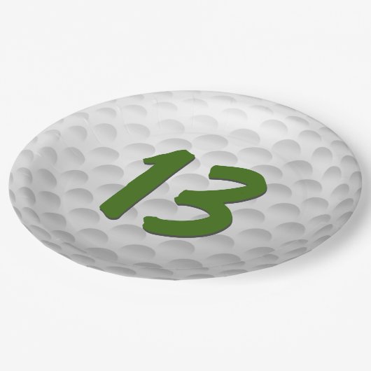 Golfbal 13e Verjaardagspapier Bord (Gekanteld)