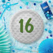 Golfbal 16e Verjaardagspapier Bord (Feest)