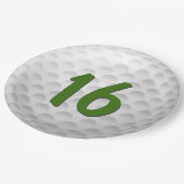 Golfbal 16e Verjaardagspapier Bord (Gekanteld)
