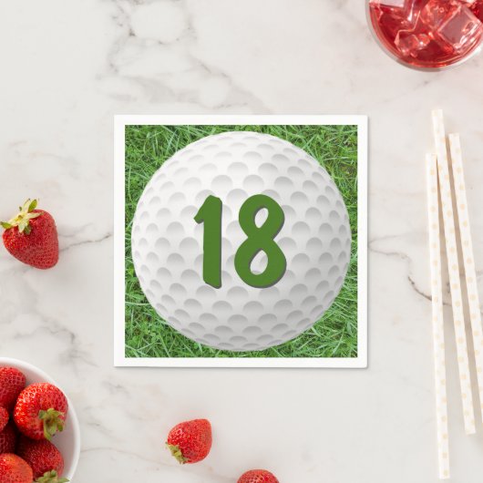 Golfbal 18e verjaardag servetten (Insitu)