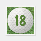 Golfbal 18e verjaardag servetten (Voorkant)