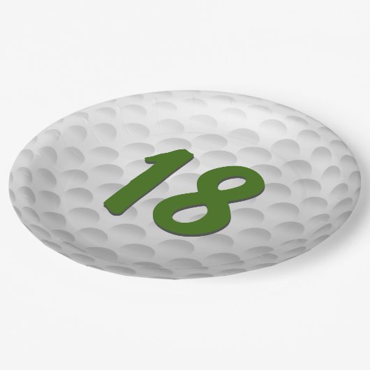 Golfbal 18e Verjaardagspapier Bord (Gekanteld)