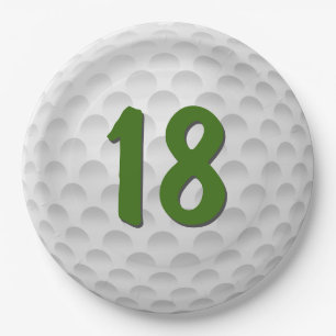 Golfbal 18e Verjaardagspapier Bord