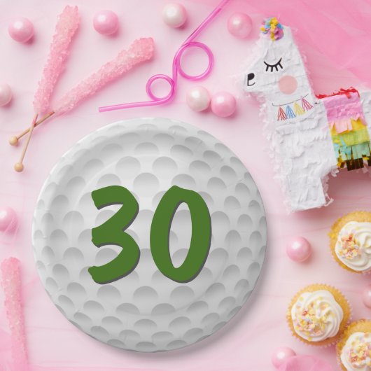 Golfbal 30e Verjaardagspapier Bord (Feest)