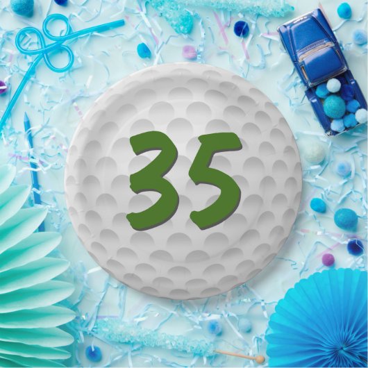 Golfbal 35e Verjaardagspapier Bord (Feest)