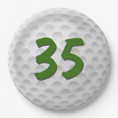 Golfbal 35e Verjaardagspapier Bord (Voorkant)