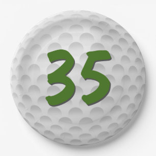 Golfbal 35e Verjaardagspapier Bord