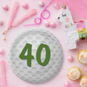 Golfbal 40e Verjaardagspapier Bord