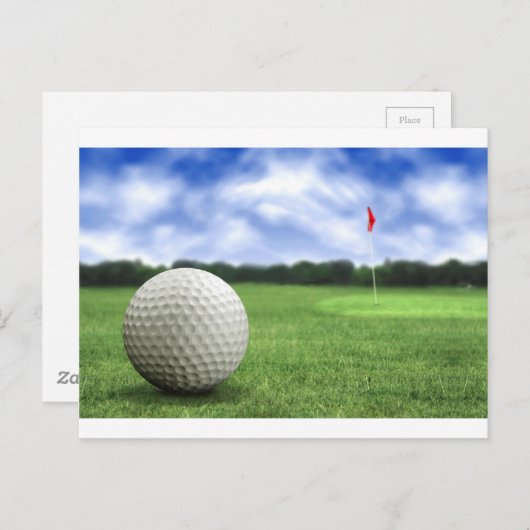 Golfbal 4 briefkaart (Voorkant / Achterkant)