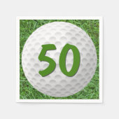 Golfbal 50e verjaardag servetten (Voorkant)