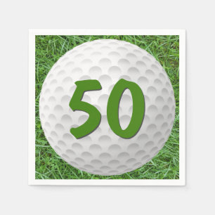 Golfbal 50e verjaardag servetten