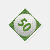Golfbal 50e verjaardag servetten (Hoek)
