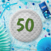 Golfbal 50e Verjaardagspapier Bord (Feest)