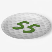 Golfbal 55e Verjaardagspapier Bord (Gekanteld)
