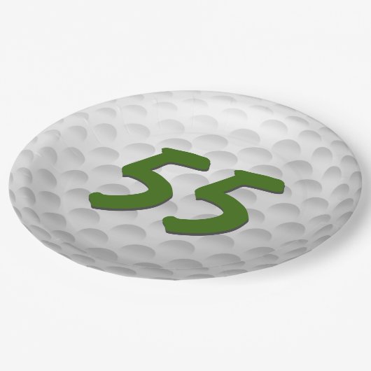 Golfbal 55e Verjaardagspapier Bord (Gekanteld)