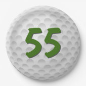 Golfbal 55e Verjaardagspapier Bord (Voorkant)