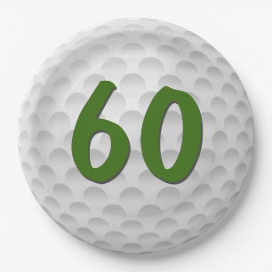 Golfbal 60e Verjaardagspapier Bord
