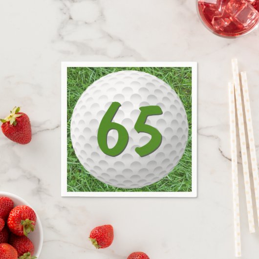 Golfbal 65e verjaardag servetten (Insitu)