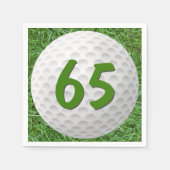 Golfbal 65e verjaardag servetten (Voorkant)