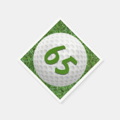 Golfbal 65e verjaardag servetten (Hoek)