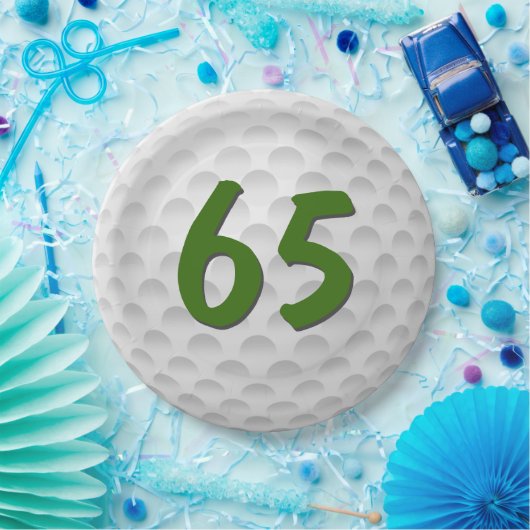 Golfbal 65e Verjaardagspapier Bord (Feest)