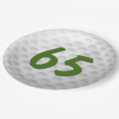Golfbal 65e Verjaardagspapier Bord (Gekanteld)