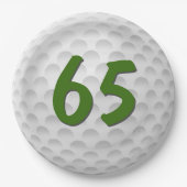 Golfbal 65e Verjaardagspapier Bord (Voorkant)