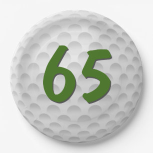 Golfbal 65e Verjaardagspapier Bord
