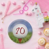 Golfbal 70e verjaardag papieren bordje (Feest)