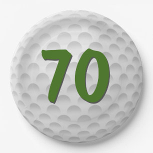 Golfbal 70e Verjaardagspapier Bord