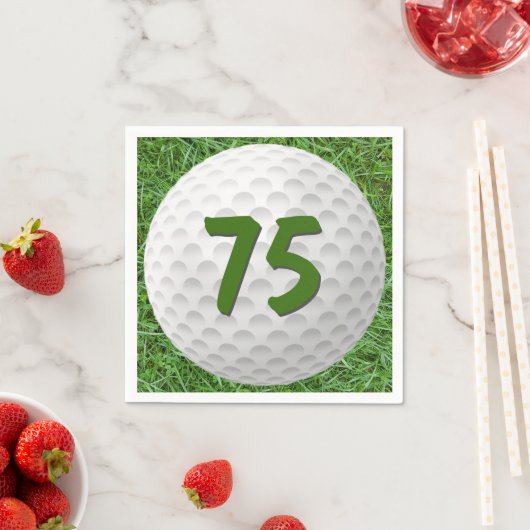 Golfbal 75e verjaardag servetten (Insitu)