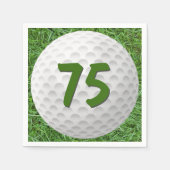 Golfbal 75e verjaardag servetten (Voorkant)