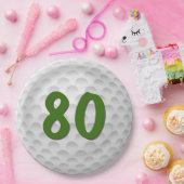 Golfbal 80e Verjaardagspapier Bord (Feest)