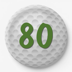 Golfbal 80e Verjaardagspapier Bord