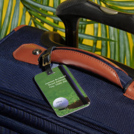 Golfbal aan de rand van het bekertje Persoonlijk H Bagagelabel