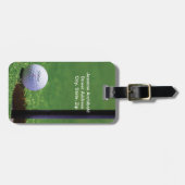 Golfbal aan de rand van het bekertje Persoonlijk H Bagagelabel (Voorkant horizontaal)