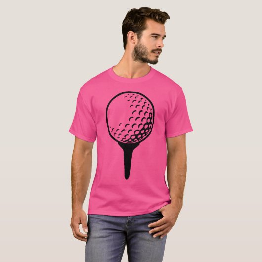 Golfbal aan t-shirt (Voorkant volledig)