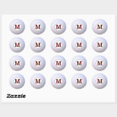 Golfbal aanpasbaar monogram ronde sticker (Vel)