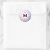 Golfbal aanpasbaar monogram ronde sticker (Tas)