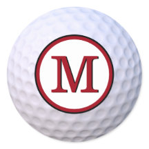 Golfbal aanpasbaar monogram rood