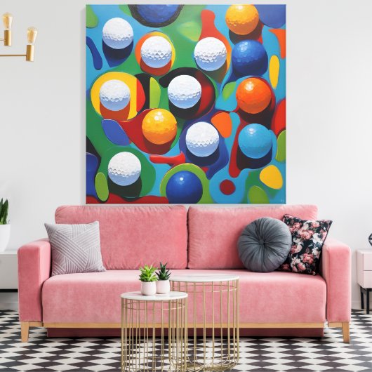 Golfbal Abstract Canvas Afdruk (Insitu (Woonkamer))