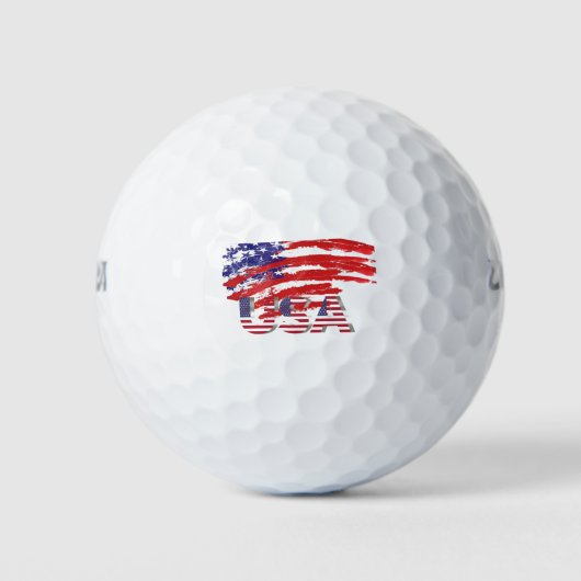 Golfbal afbeeldingen kleuren van de vlag van Ameri Golfballen (Voorkant)