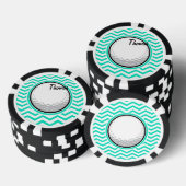 Golfbal; Aqua Green Chevron Pokerchips (Opstapeling)