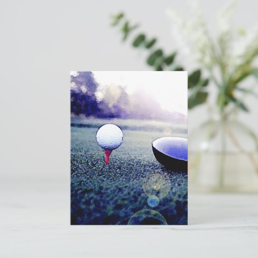 Golfbal & Bat Briefkaart (Staand voorkant)