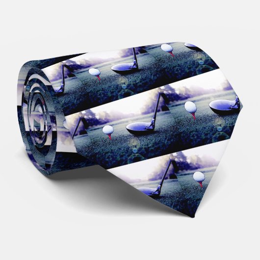 Golfbal & Bat Stropdas (Opgerold)